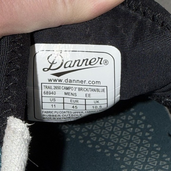 Danner Trail 2650 Campo 3" Mens Hiking Shoes Sz 11 EE Vibram Outsole Brick - Picture 10 of 11